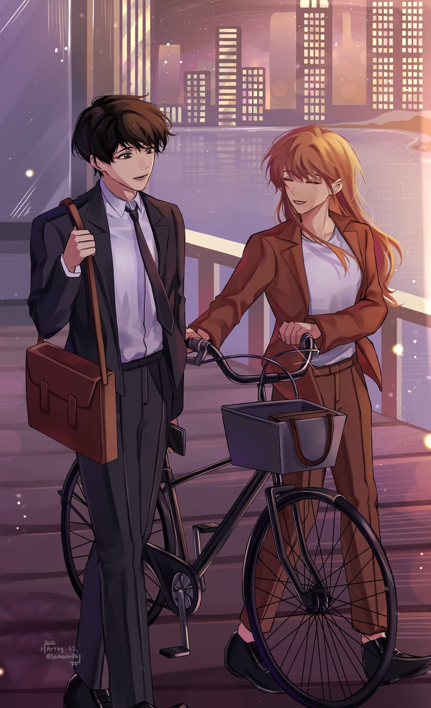 kim dokja and yoo sangah (omniscient reader's viewpoint) drawn by saihachi06