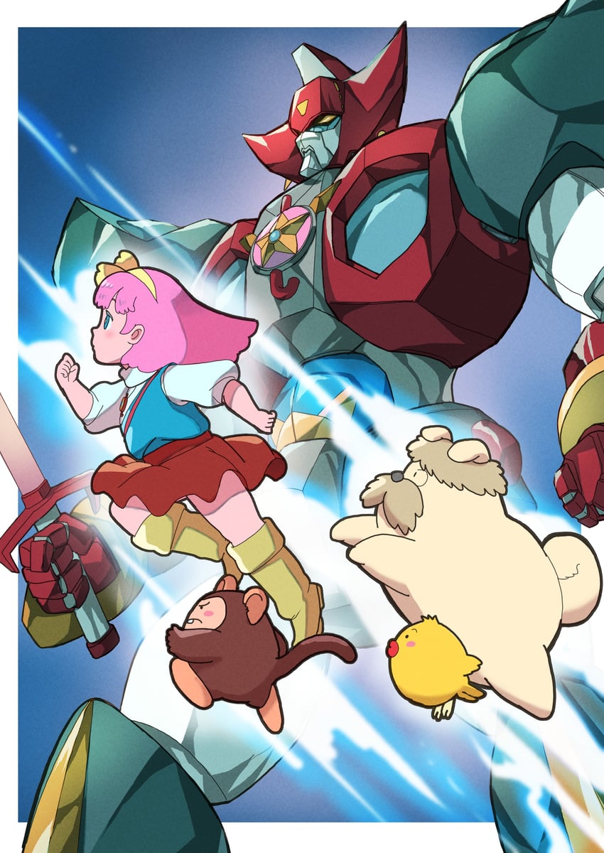 minky momo, pipiru, shindobukku, mocha, and minkynasa (mahou no princess minky momo) drawn by k_katora