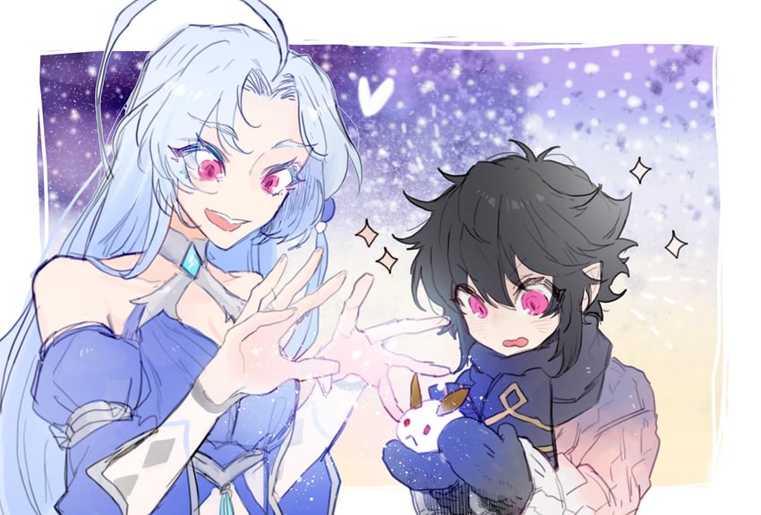 nine and lumie miratisa (lord of heroes) drawn by leeee_ro