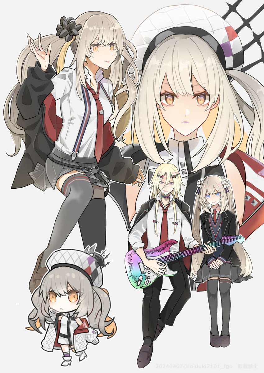 marie antoinette, marie antoinette alter, wolfgang amadeus mozart, and amatsuka (fate and 1 more) drawn by miduki7101