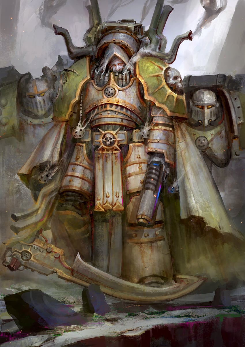 adeptus astartes and mortarion (warhammer 40k) drawn by thedurianart