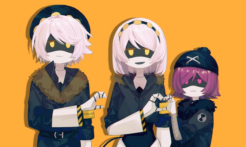 uzi, n, and v (murder drones) drawn by hokky_oku