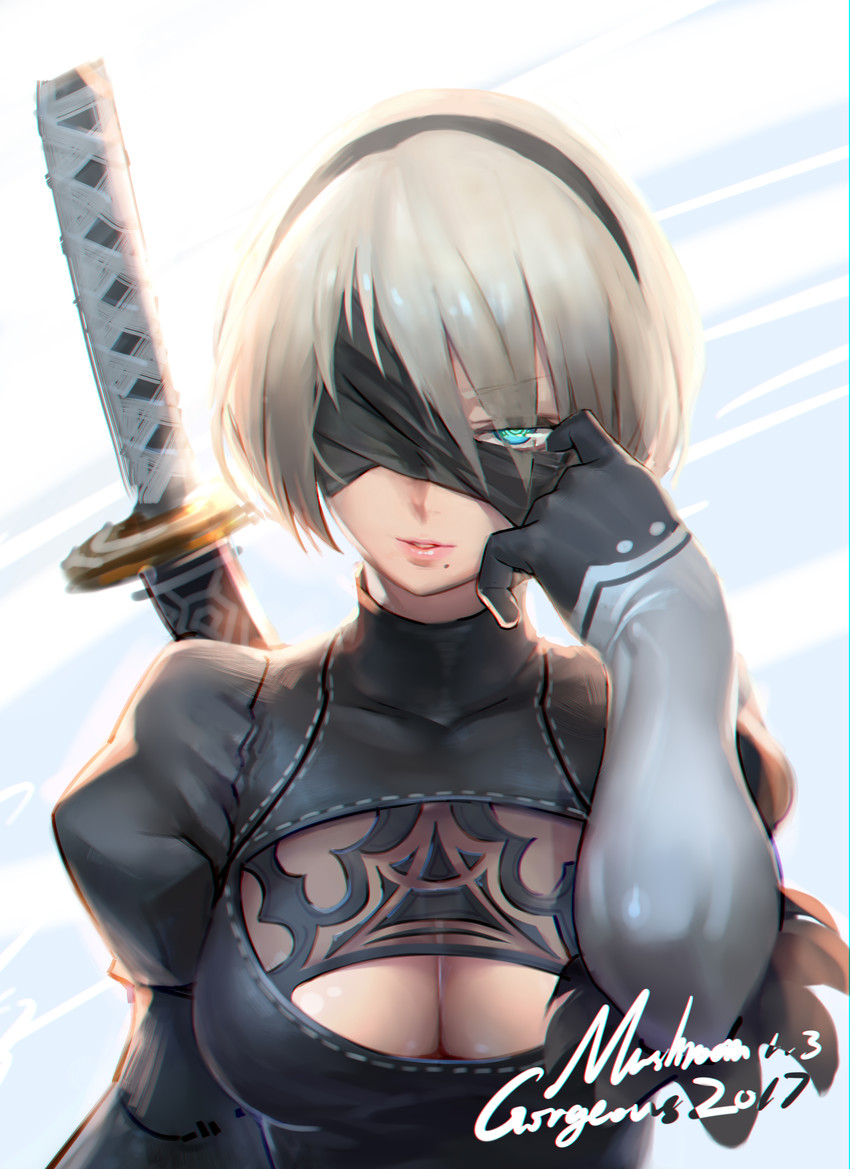 2b (nier and 1 more) drawn by gorgeous_mushroom
