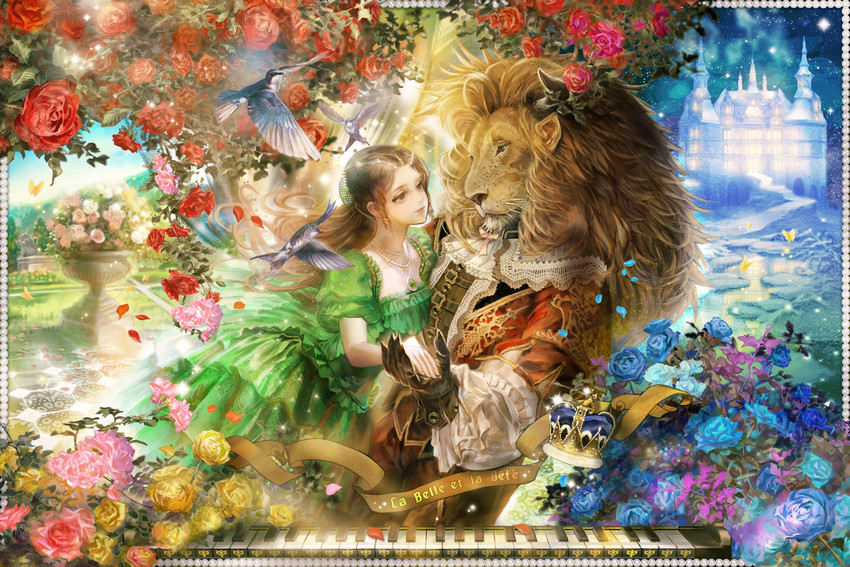 beauty and beast (beauty and the beast) drawn by mid_(midlibro)
