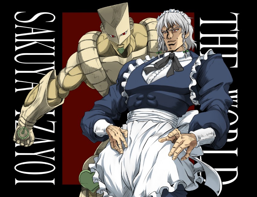 izayoi sakuya, dio brando, and the world (touhou and 2 more) drawn by batsu