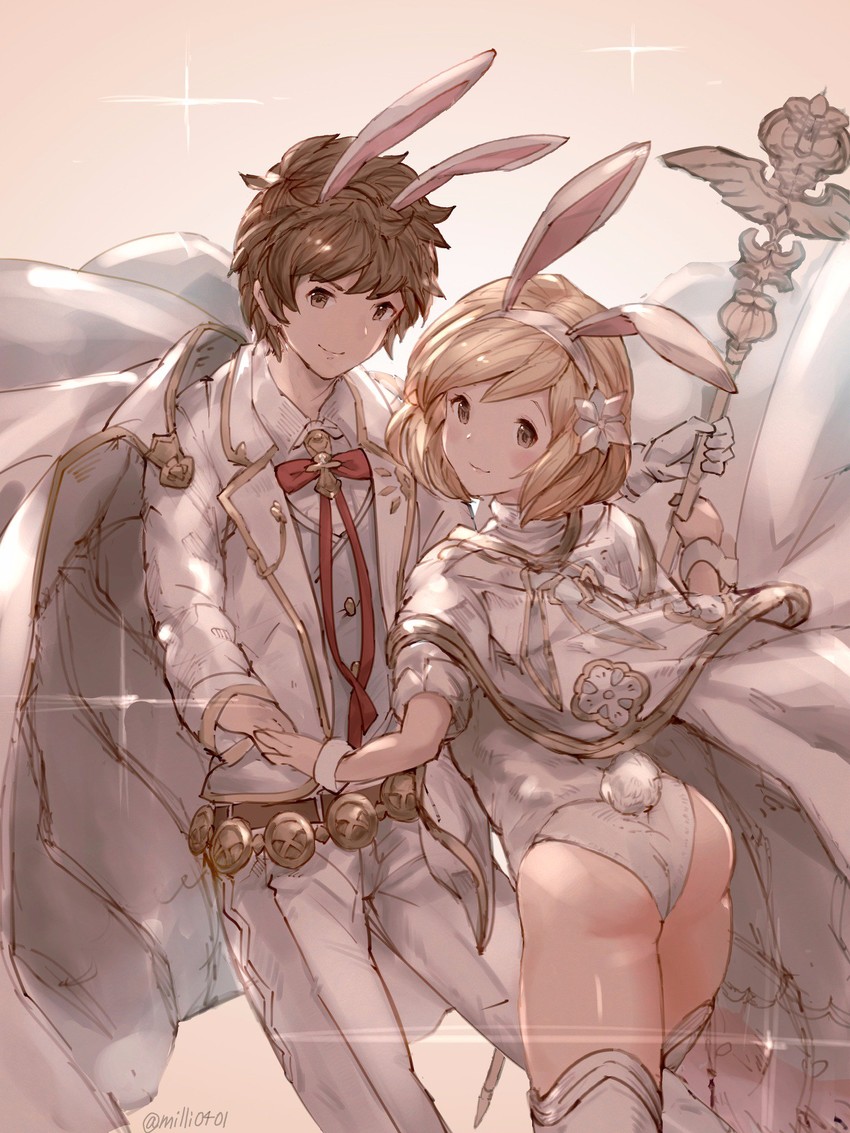 djeeta, gran, and sage (granblue fantasy) drawn by milli_little