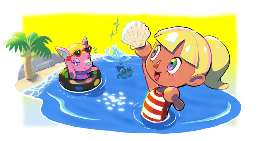 villager, fuchsia, and frobert (animal crossing) drawn by kopa_nishikida