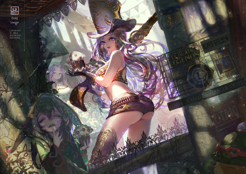caitlyn, lulu, morgana, and teemo (league of legends) drawn by crab_d