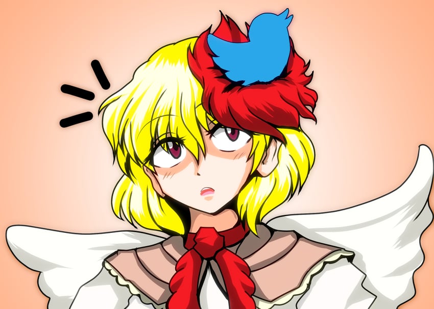 niwatari kutaka and twitter bird (touhou and 1 more) drawn by tog_(flexible_b)
