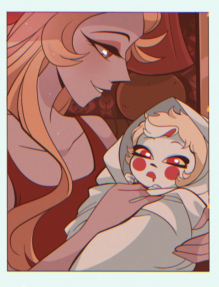 charlie morningstar and lilith (hazbin hotel) drawn by chandllucky