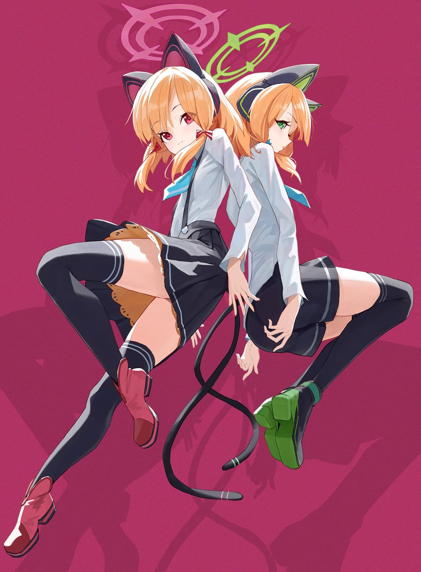 momoi and midori (blue archive) drawn by re_naya