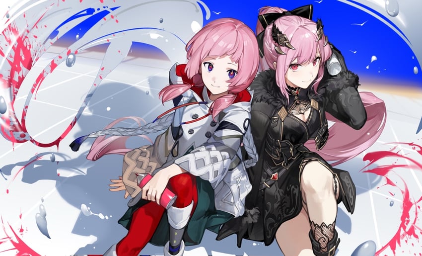mori calliope and kaf (hololive and 2 more) drawn by bokyo