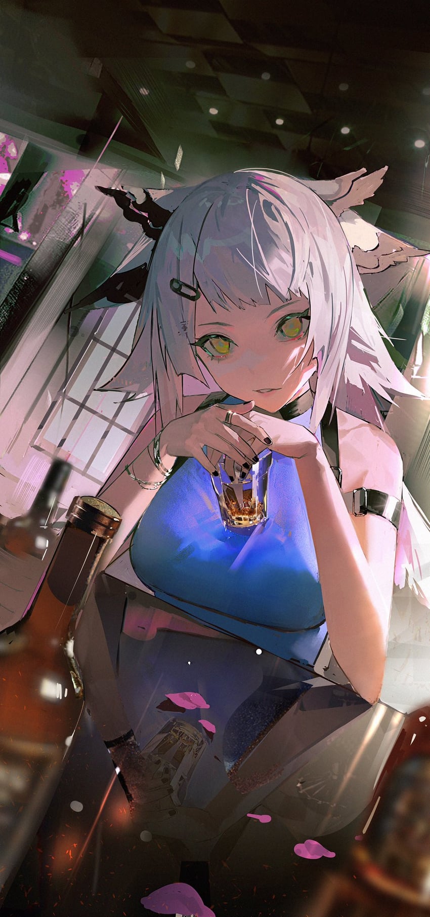 ptilopsis (arknights and 1 more) drawn by lyooo_6