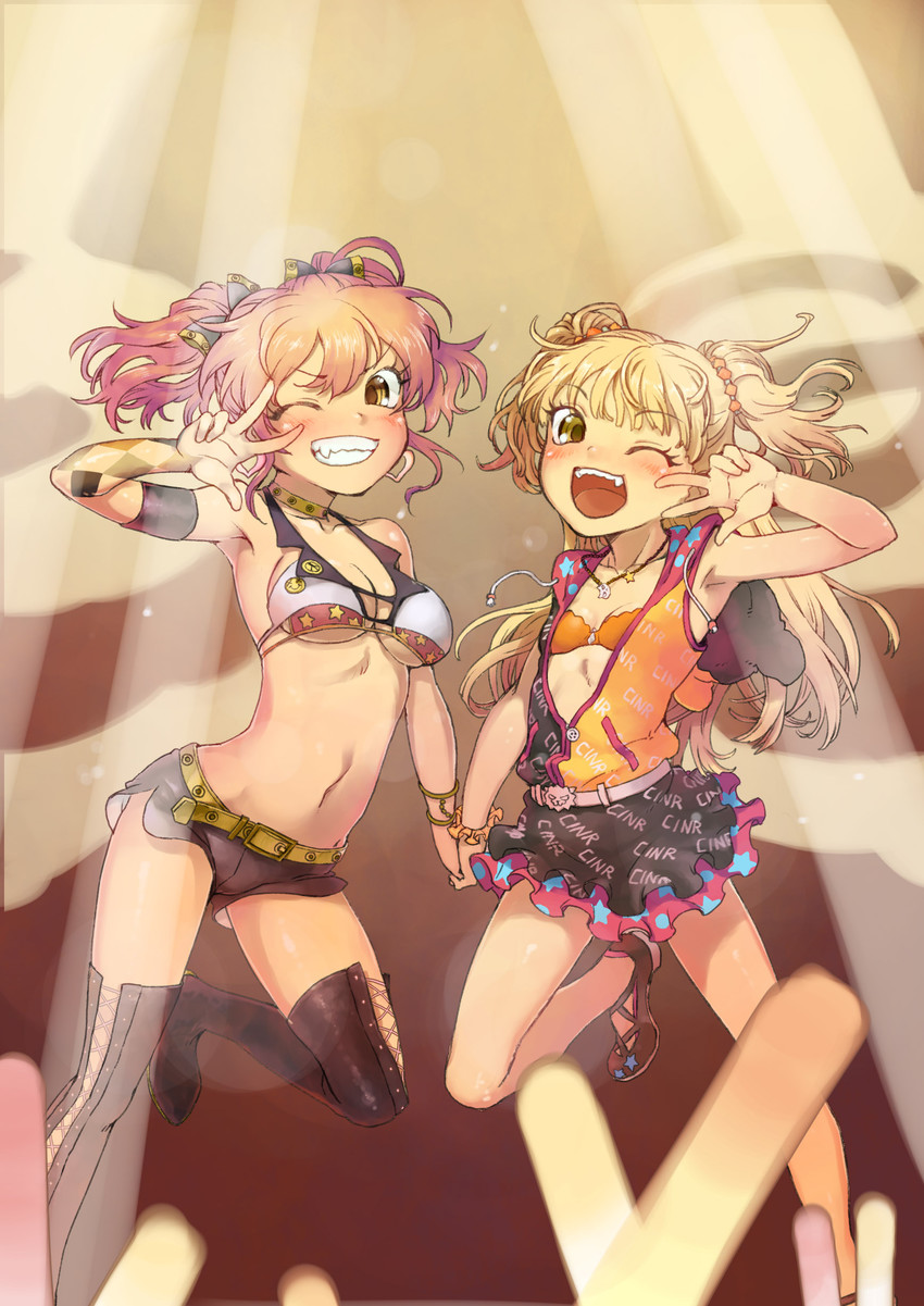 jougasaki mika and jougasaki rika (idolmaster and 1 more) drawn by nametake