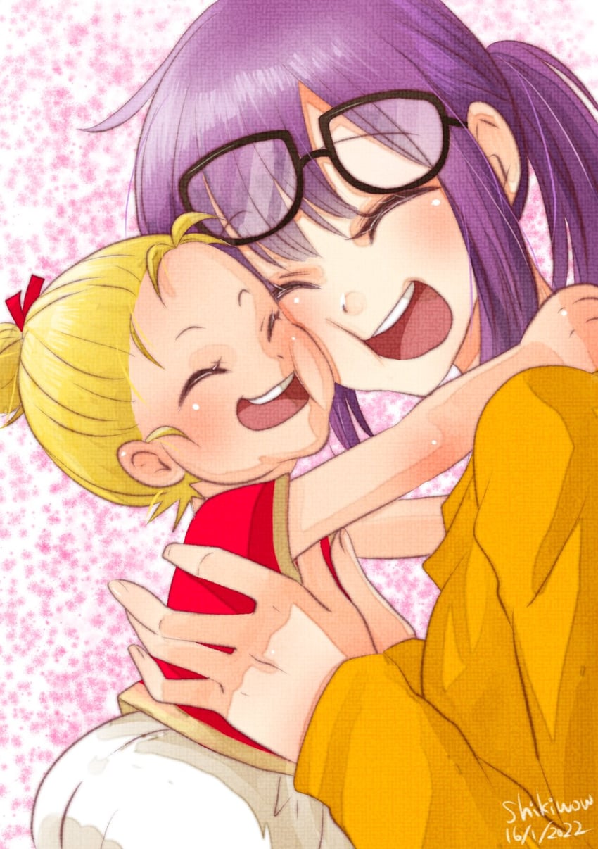 lucca ashtear and kid (chrono trigger and 1 more) drawn by shikiwo