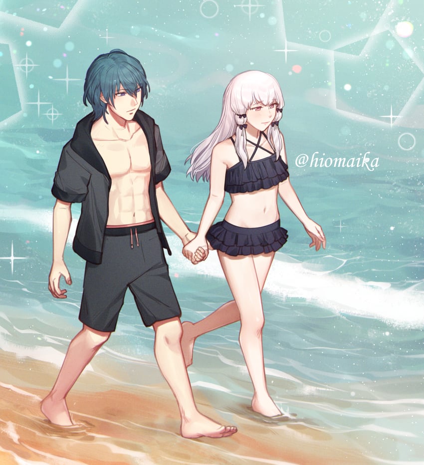 male byleth and lysithea von ordelia (fire emblem and 1 more) drawn by hiomaika