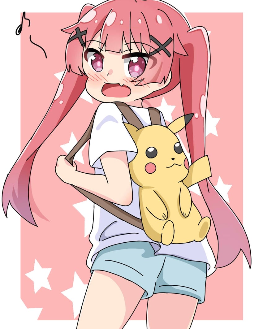 pikachu and tanemura koyori (pokemon and 1 more) drawn by kapuru_0410