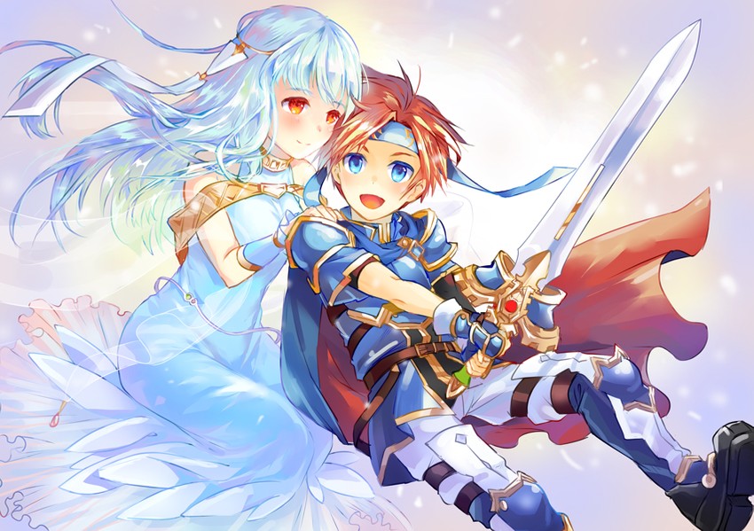 roy and ninian (fire emblem and 2 more) drawn by unigon_(kitsutsuki)