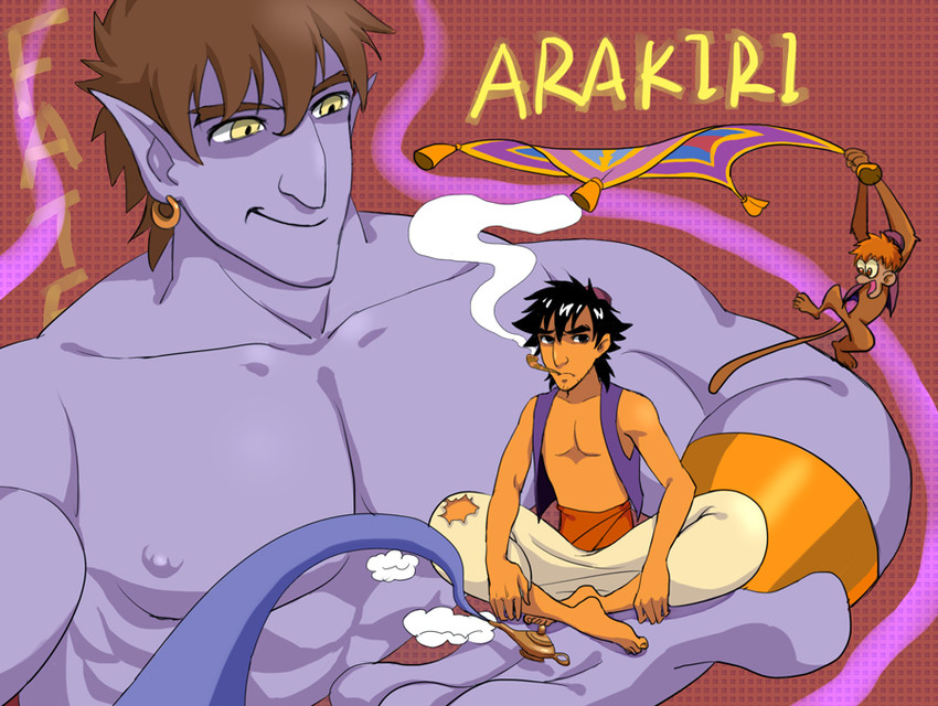emiya shirou, kotomine kirei, emiya kiritsugu, aladdin, genie, and 1 more (fate and 2 more) drawn by mihoutao