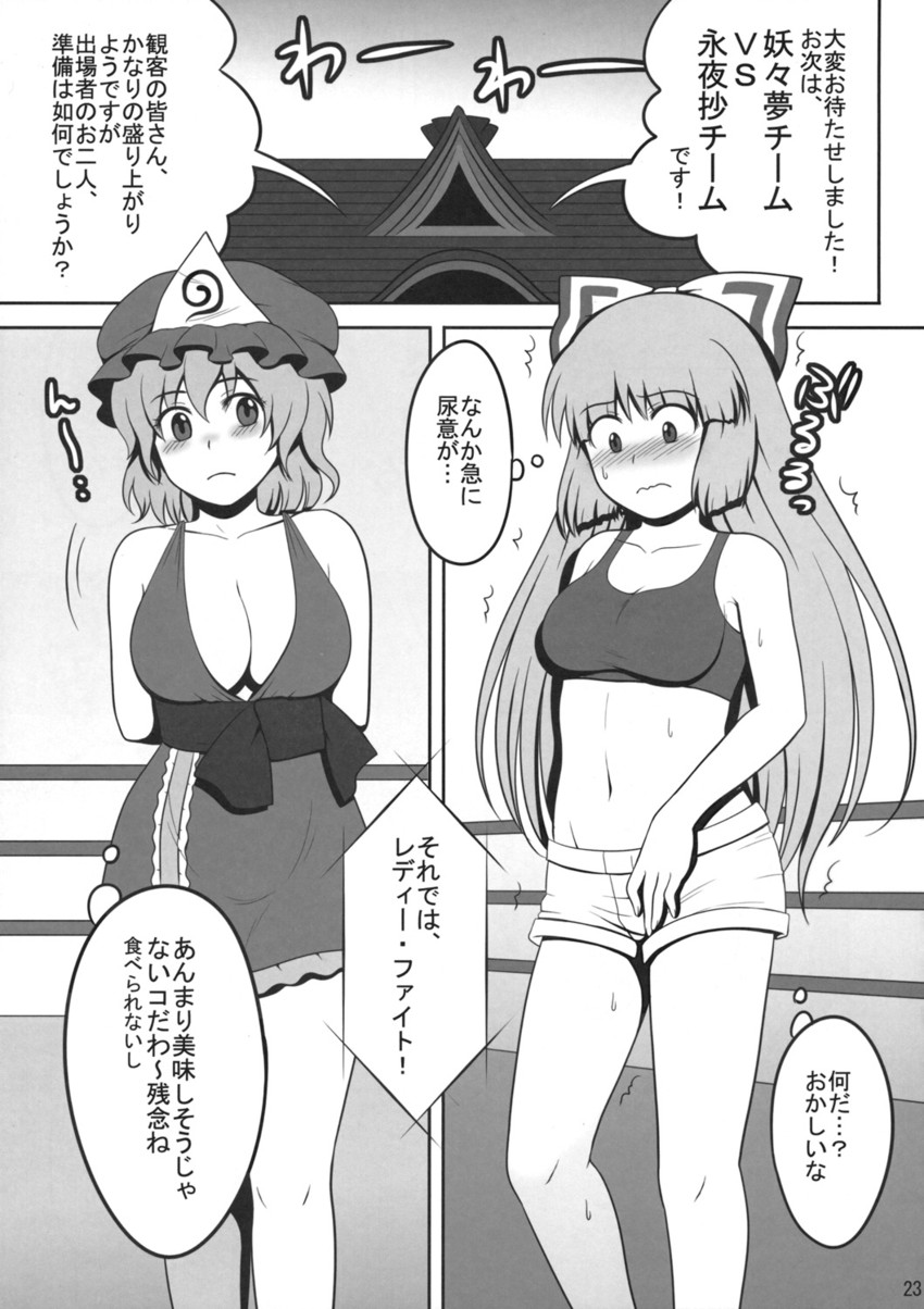 fujiwara no mokou and saigyouji yuyuko (touhou) drawn by kanno_izuka