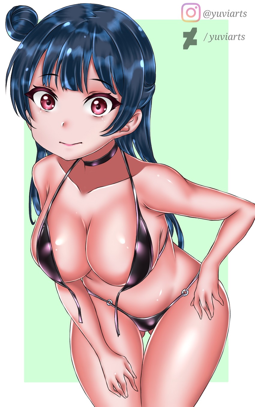 tsushima yoshiko (love live! and 1 more) drawn by tem10 and yuviarts