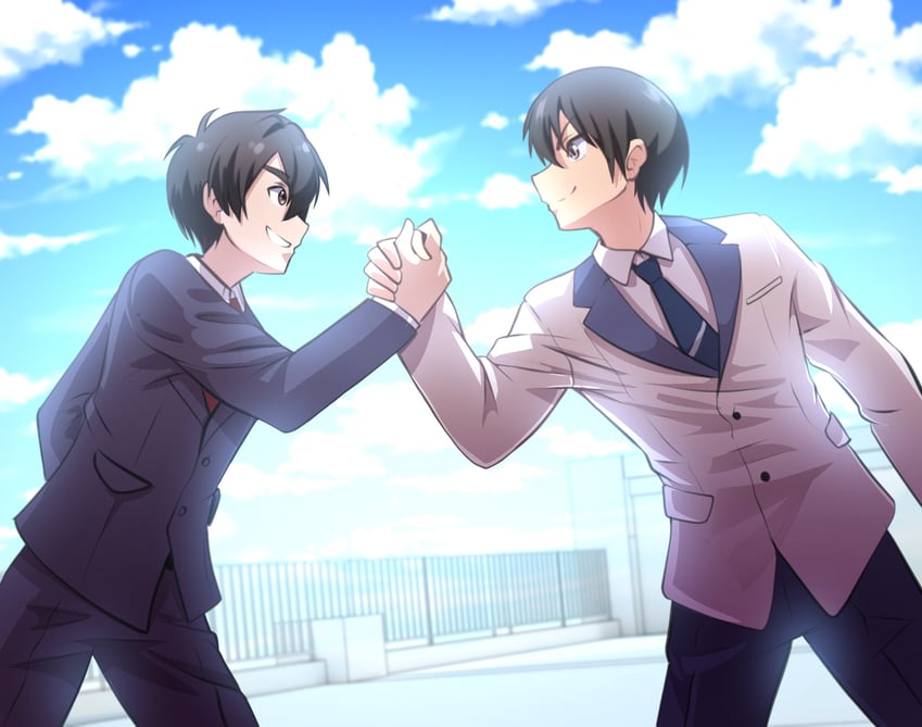 aijou rentarou and mukai naoya (kimi no koto ga dai dai dai dai daisuki na 100-nin no kanojo and 1 more) drawn by roisin