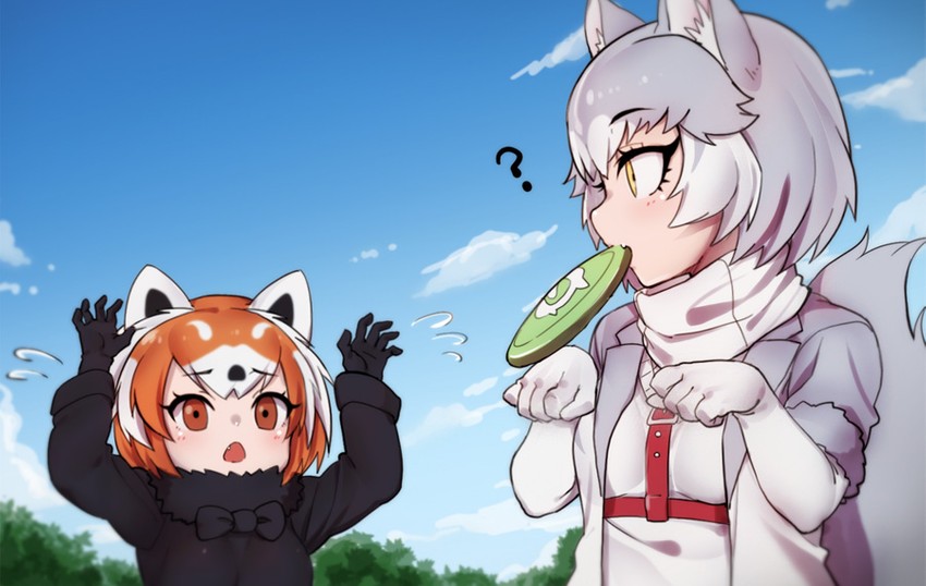 dog and red panda (kemono friends and 1 more) drawn by nyifu