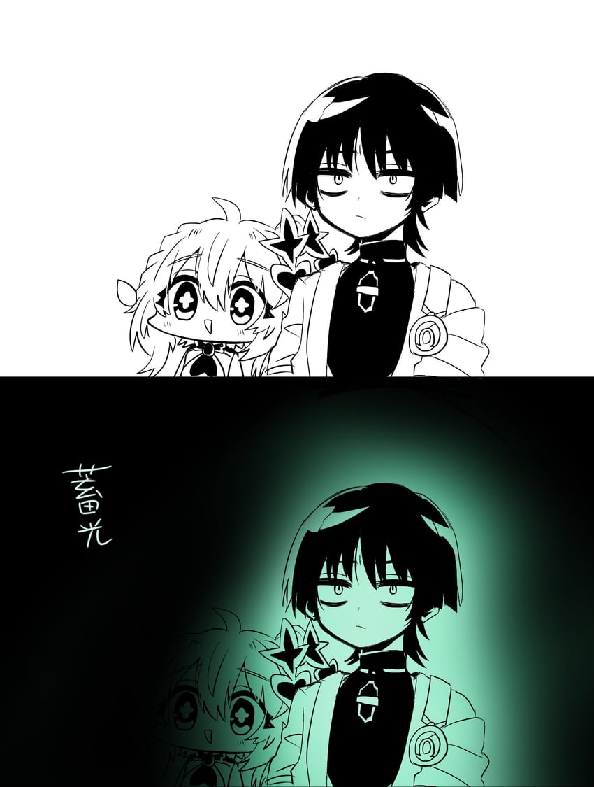 scaramouche, nahida, and wanderer (genshin impact) drawn by 31rb_b