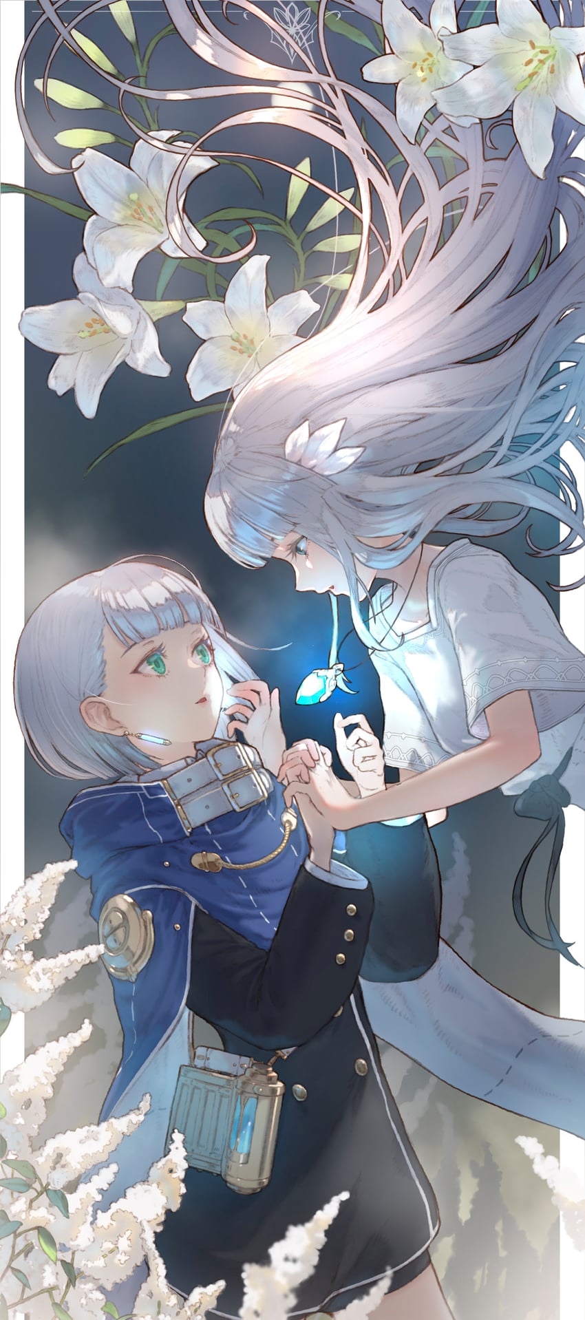 lily and lilac (ender lilies quietus of the knights and 1 more) drawn by ve_0ekaki