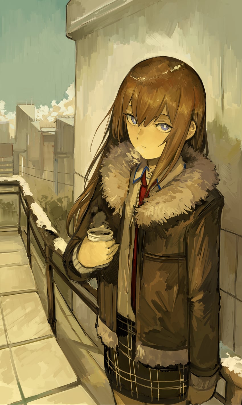 makise kurisu (science adventure and 1 more) drawn by kornod