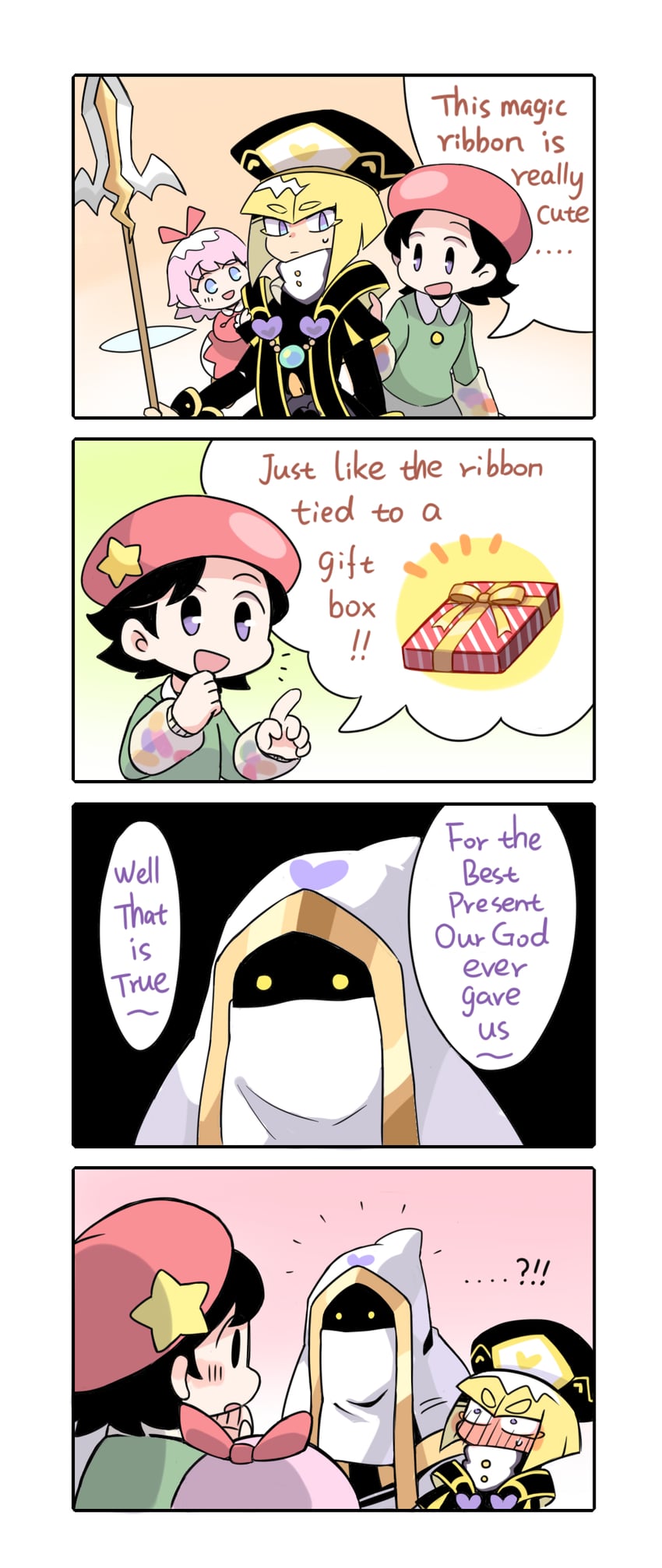 adeleine, ribbon, zan partizanne, and hyness (kirby) drawn by beco_(100me)