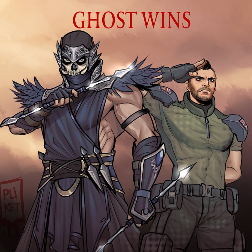 ghost and soap (call of duty and 3 more) drawn by tazahan
