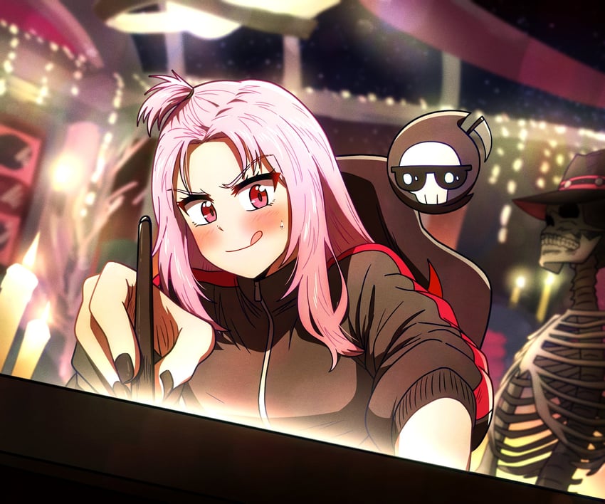 mori calliope and death-sensei (hololive and 1 more) drawn by ddolbang