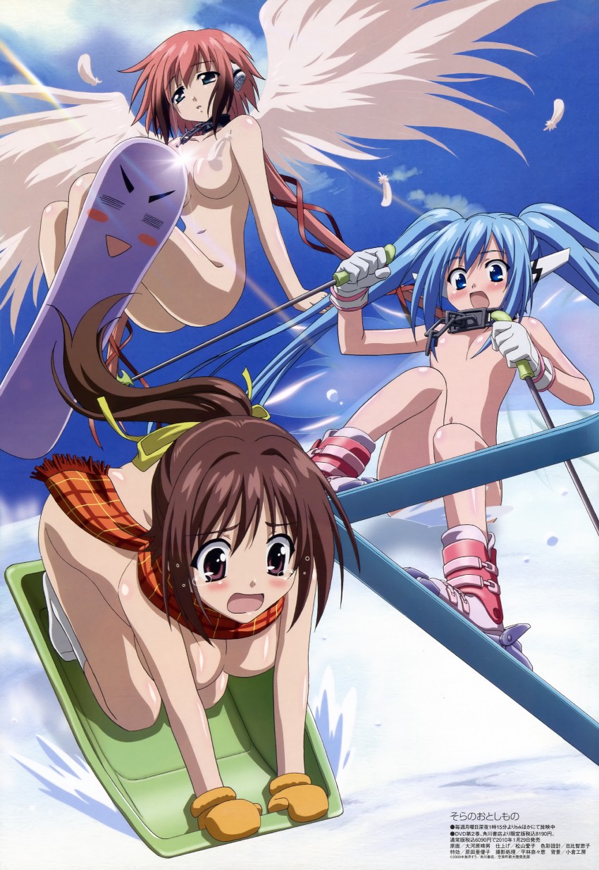 ikaros, nymph, and mitsuki sohara (megami magazine and 1 more) drawn by oogawara_haruo