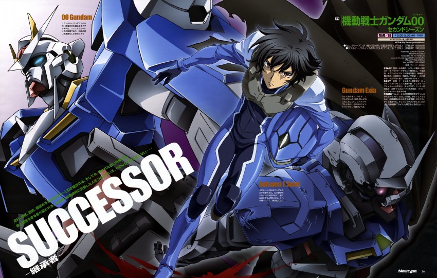 setsuna f. seiei and 00 gundam (gundam and 1 more)