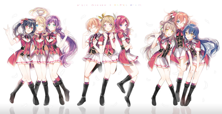 nishikino maki, tojo nozomi, sonoda umi, yazawa nico, ayase eli, and 4 more (love live! and 1 more) drawn by nennen