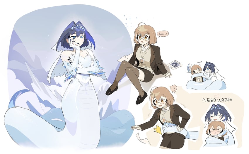 ouro kronii and nanashi mumei (hololive and 1 more) drawn by guoo