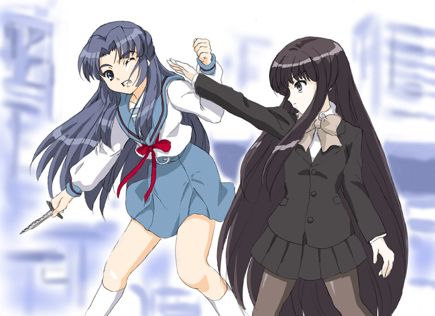 asakura ryoko and suou kuyou (suzumiya haruhi no yuuutsu) drawn by fujita_(speedlimit)