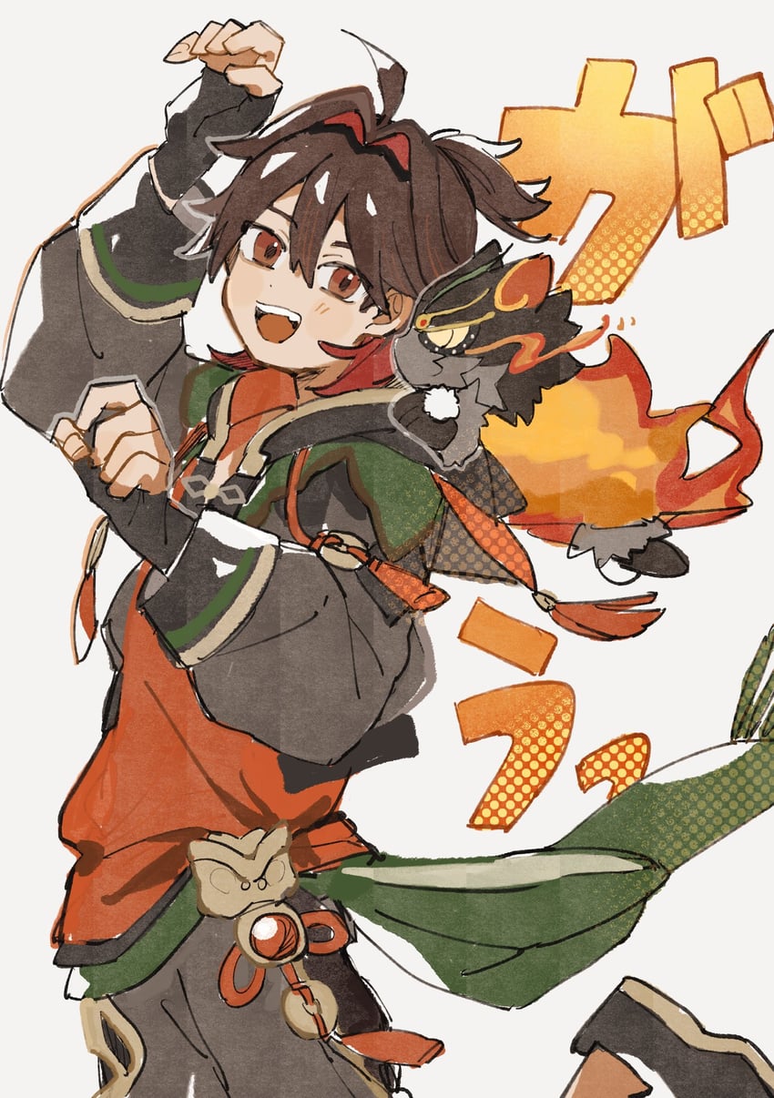 gaming and man chai (genshin impact) drawn by nanase_(nanataroo_7)