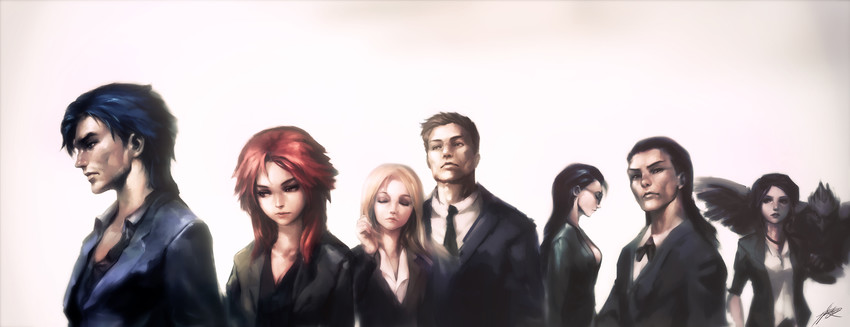 lux, garen, shyvana, vayne, jarvan iv, and 3 more (league of legends) drawn by phantom_ix_row