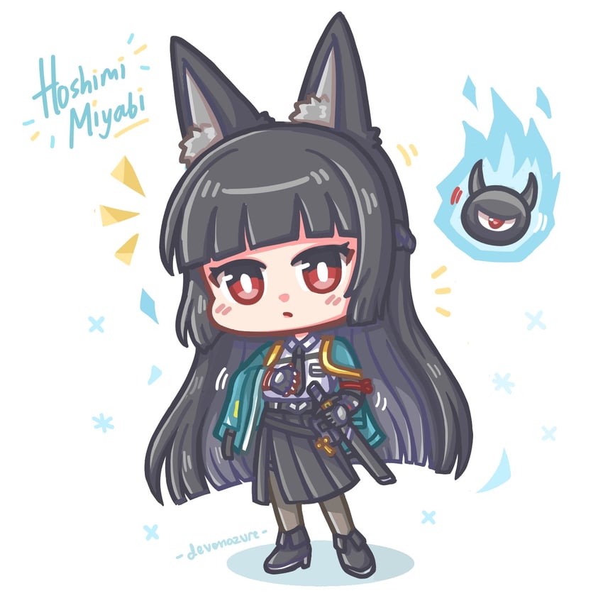 hoshimi miyabi and tailless (zenless zone zero) drawn by devonazureee