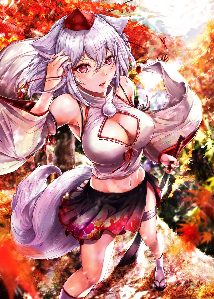 inubashiri momiji (touhou) drawn by mayonaka_taruho