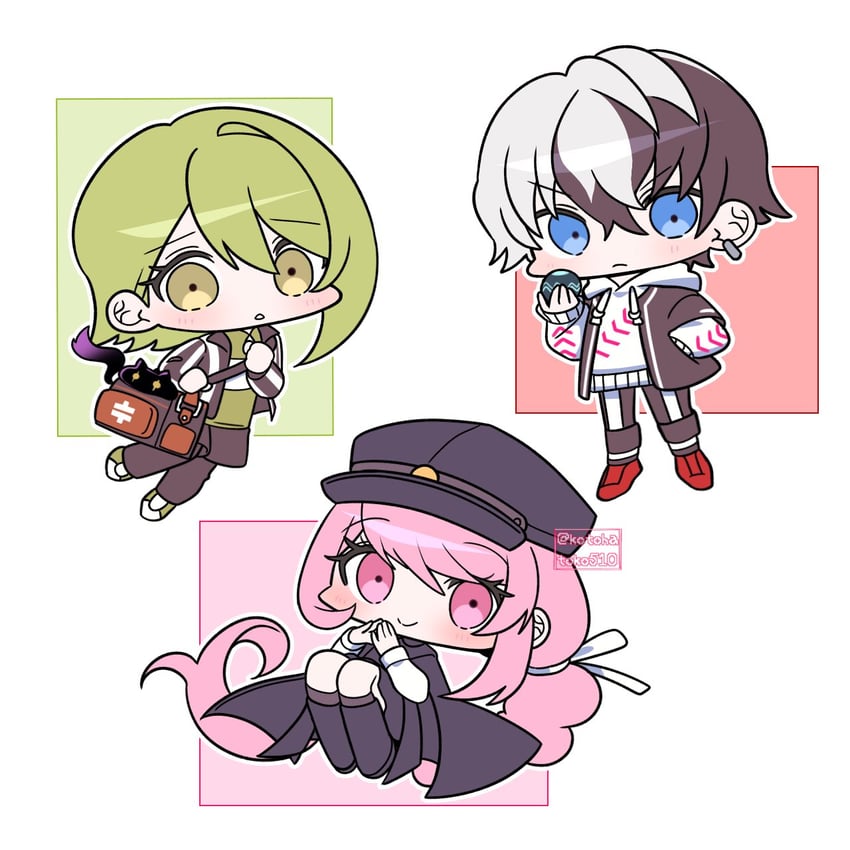 kuronaka yo, semba tsuruko, and kohinata koishi (tribe nine) drawn by kotohatoko510