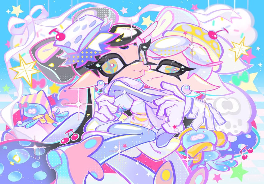 jellyfish, callie, and marie (splatoon and 1 more) drawn by xiaoyunatie