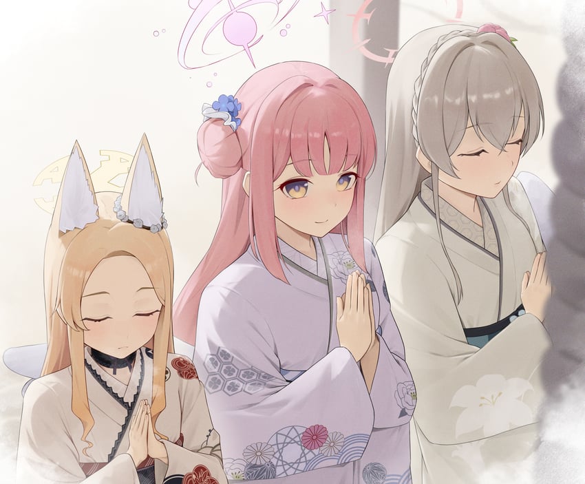 mika, seia, and nagisa (blue archive) drawn by ruha_(ruha12haru)