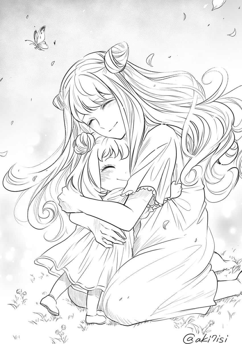 anya and anya's mother (spy x family) drawn by aki7isi