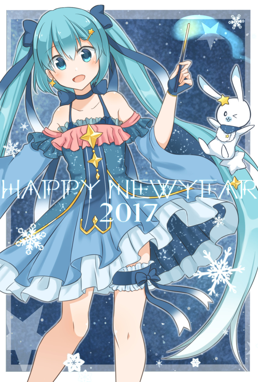 hatsune miku, yuki miku, and rabbit yukine (vocaloid) drawn by mihiro_momonoki
