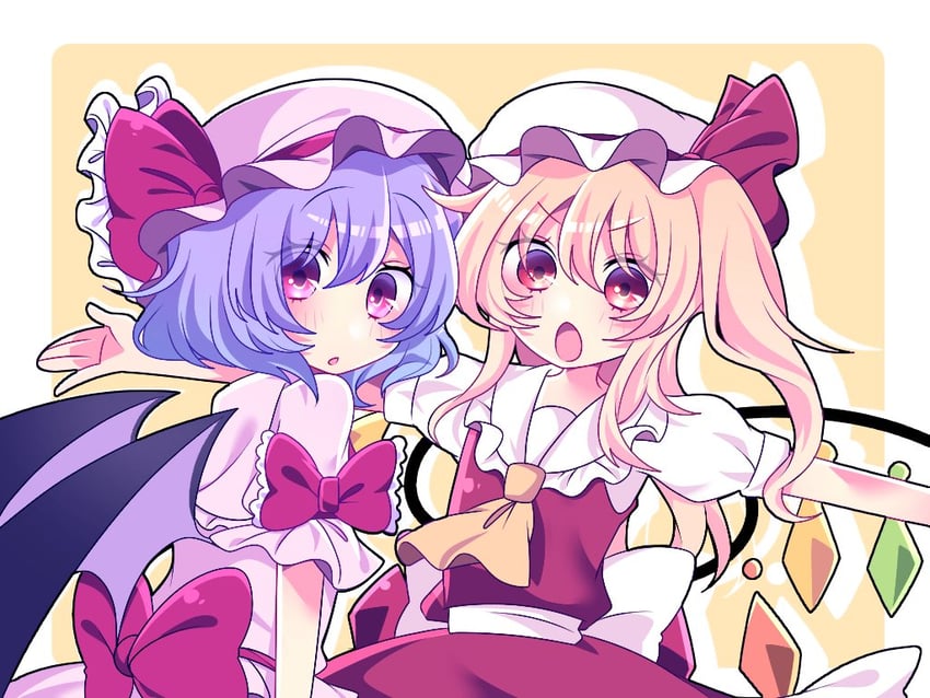 remilia scarlet and flandre scarlet (touhou) drawn by tsugomori_(remilia0398)