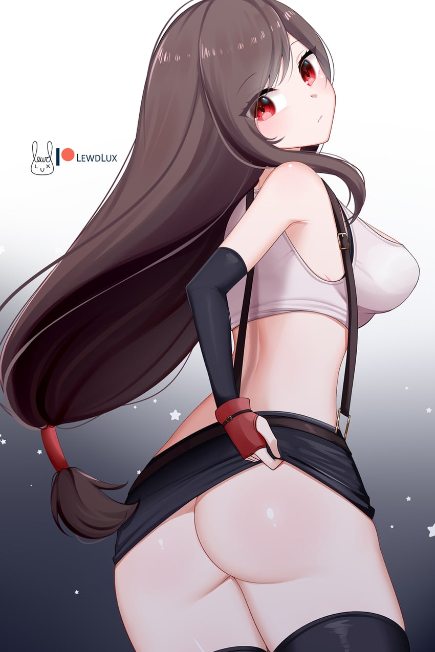 tifa lockhart (final fantasy and 2 more) drawn by lewdlux