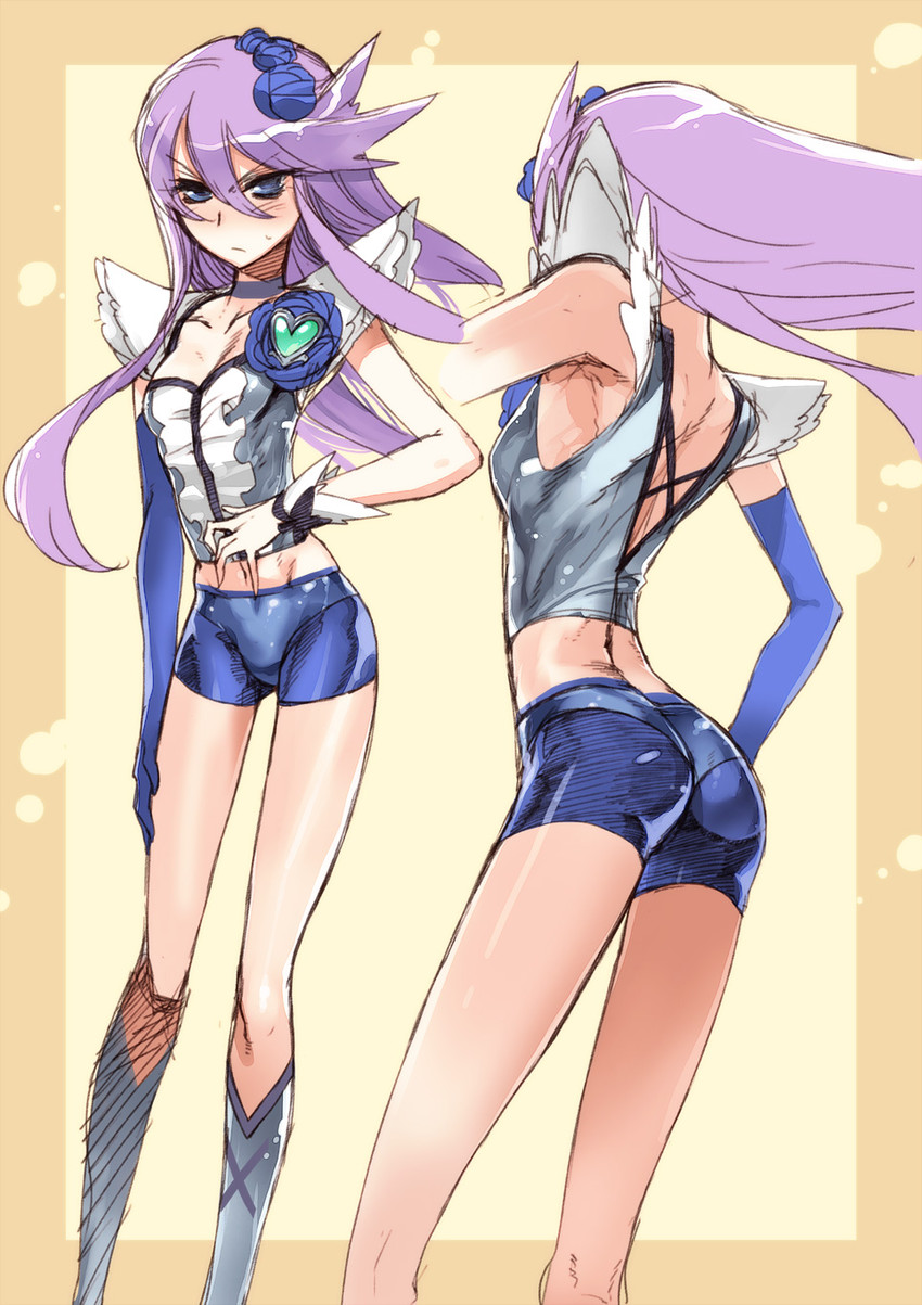 tsukikage yuri and cure moonlight (precure and 1 more) drawn by ishida_akira